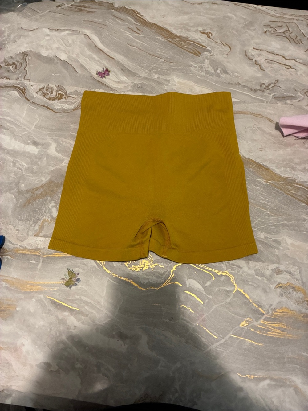 High-Rise Seamless Bike Shorts in Mustard